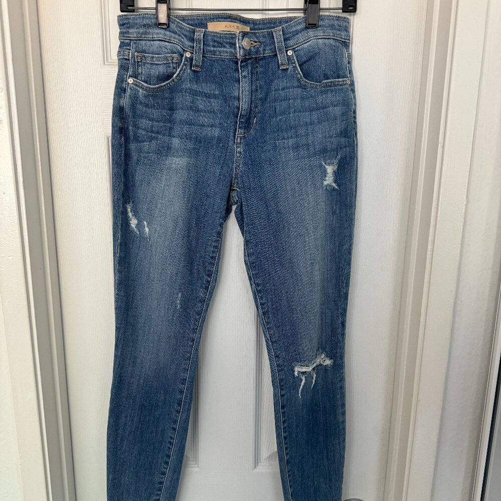 EUC Joe’s Jeans Women's Blue Skinny Ankle Mid-Rise Distressed Jeans, Size 6 / 28